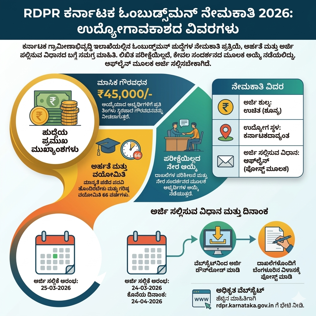 RDPR Karnataka Recruitment 2026: ಪರೀಕ್ಷೆ ಇಲ್ಲದೇ ₹45,000 ವೇತನದ ಸರ್ಕಾರಿ ...